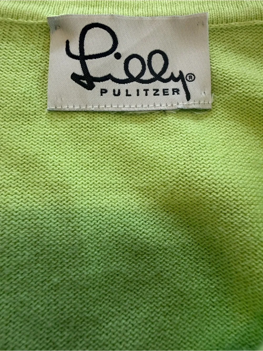 Vintage Lilly Pulitzer Pistachio Green Women’s Button-Front Sweater Cardigan Med - Picture 5 of 5